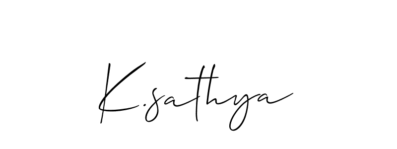 Similarly Allison_Script is the best handwritten signature design. Signature creator online .You can use it as an online autograph creator for name K.sathya. K.sathya signature style 2 images and pictures png