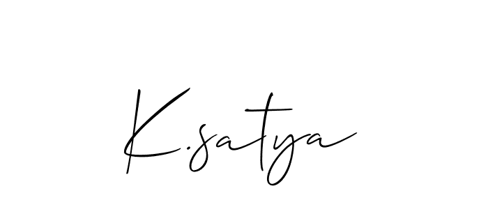 How to make K.satya signature? Allison_Script is a professional autograph style. Create handwritten signature for K.satya name. K.satya signature style 2 images and pictures png