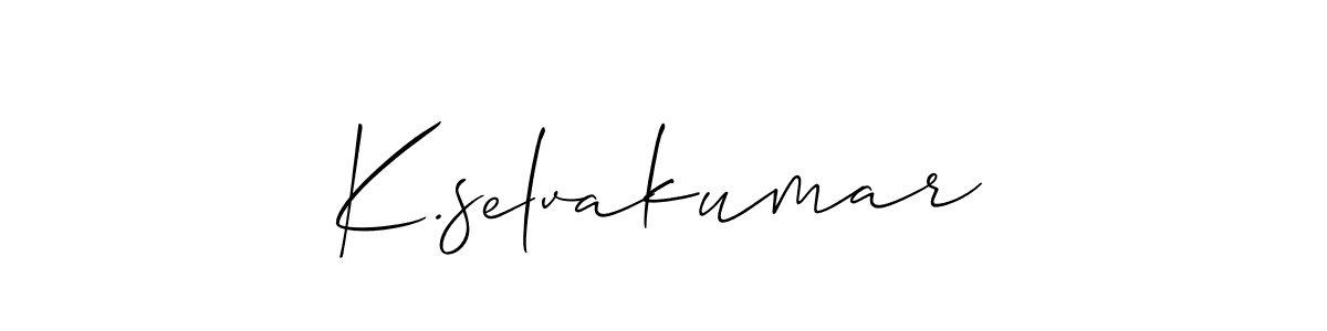 Use a signature maker to create a handwritten signature online. With this signature software, you can design (Allison_Script) your own signature for name K.selvakumar. K.selvakumar signature style 2 images and pictures png