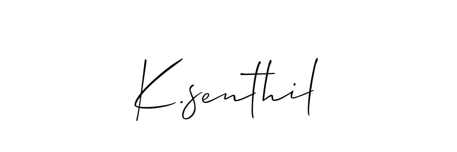 Also You can easily find your signature by using the search form. We will create K.senthil name handwritten signature images for you free of cost using Allison_Script sign style. K.senthil signature style 2 images and pictures png