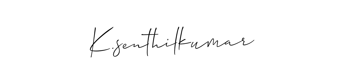 You should practise on your own different ways (Allison_Script) to write your name (K.senthilkumar) in signature. don't let someone else do it for you. K.senthilkumar signature style 2 images and pictures png