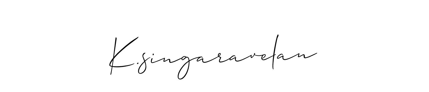Use a signature maker to create a handwritten signature online. With this signature software, you can design (Allison_Script) your own signature for name K.singaravelan. K.singaravelan signature style 2 images and pictures png