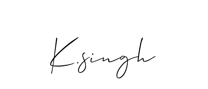 Use a signature maker to create a handwritten signature online. With this signature software, you can design (Allison_Script) your own signature for name K.singh. K.singh signature style 2 images and pictures png