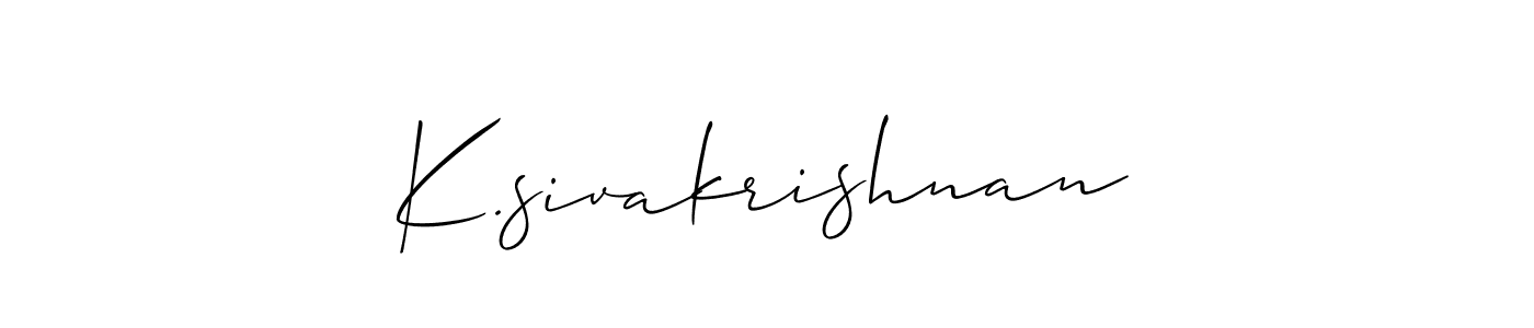 Use a signature maker to create a handwritten signature online. With this signature software, you can design (Allison_Script) your own signature for name K.sivakrishnan. K.sivakrishnan signature style 2 images and pictures png