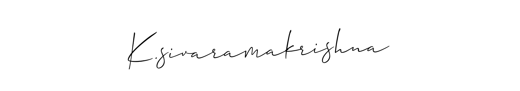 The best way (Allison_Script) to make a short signature is to pick only two or three words in your name. The name K.sivaramakrishna include a total of six letters. For converting this name. K.sivaramakrishna signature style 2 images and pictures png