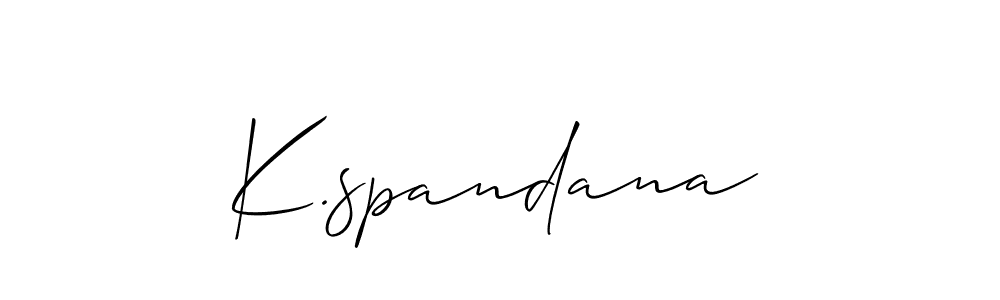 Allison_Script is a professional signature style that is perfect for those who want to add a touch of class to their signature. It is also a great choice for those who want to make their signature more unique. Get K.spandana name to fancy signature for free. K.spandana signature style 2 images and pictures png