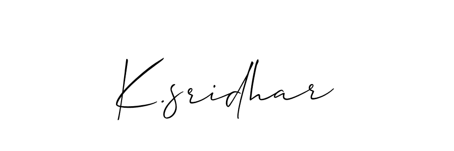 Use a signature maker to create a handwritten signature online. With this signature software, you can design (Allison_Script) your own signature for name K.sridhar. K.sridhar signature style 2 images and pictures png