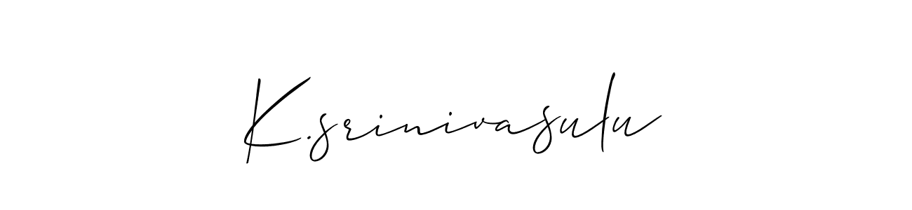 if you are searching for the best signature style for your name K.srinivasulu. so please give up your signature search. here we have designed multiple signature styles  using Allison_Script. K.srinivasulu signature style 2 images and pictures png