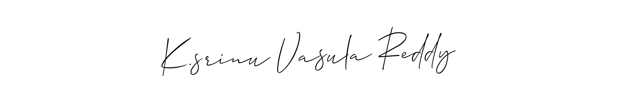 Make a beautiful signature design for name K.srinu Vasula Reddy. With this signature (Allison_Script) style, you can create a handwritten signature for free. K.srinu Vasula Reddy signature style 2 images and pictures png