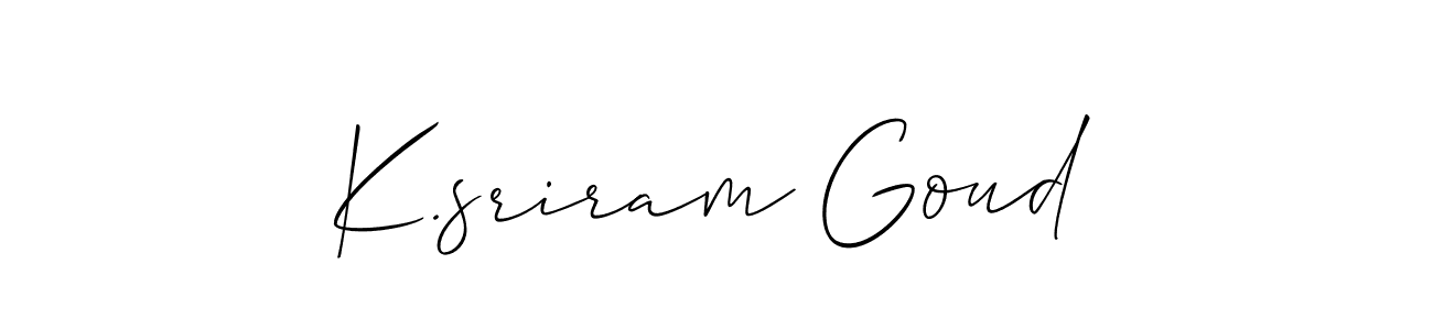 You should practise on your own different ways (Allison_Script) to write your name (K.sriram Goud) in signature. don't let someone else do it for you. K.sriram Goud signature style 2 images and pictures png