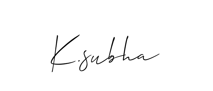 How to make K.subha signature? Allison_Script is a professional autograph style. Create handwritten signature for K.subha name. K.subha signature style 2 images and pictures png