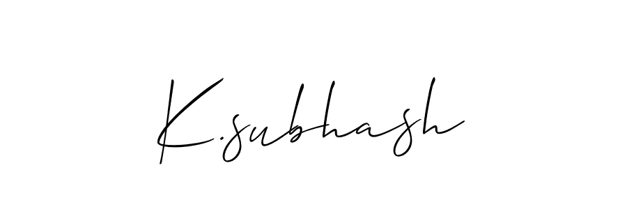 Allison_Script is a professional signature style that is perfect for those who want to add a touch of class to their signature. It is also a great choice for those who want to make their signature more unique. Get K.subhash name to fancy signature for free. K.subhash signature style 2 images and pictures png