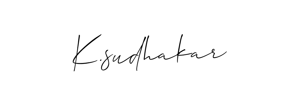 How to make K.sudhakar name signature. Use Allison_Script style for creating short signs online. This is the latest handwritten sign. K.sudhakar signature style 2 images and pictures png