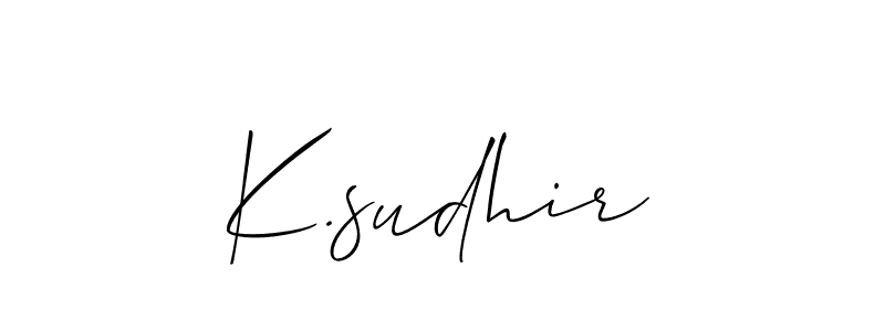 Design your own signature with our free online signature maker. With this signature software, you can create a handwritten (Allison_Script) signature for name K.sudhir. K.sudhir signature style 2 images and pictures png