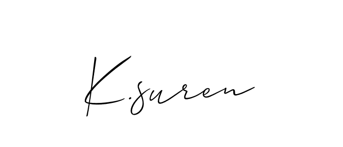 How to make K.suren name signature. Use Allison_Script style for creating short signs online. This is the latest handwritten sign. K.suren signature style 2 images and pictures png