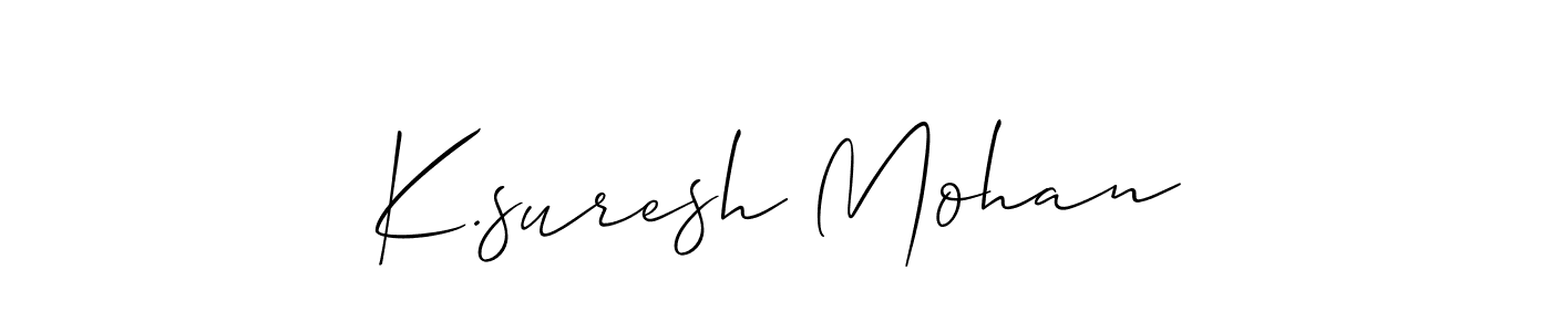 Design your own signature with our free online signature maker. With this signature software, you can create a handwritten (Allison_Script) signature for name K.suresh Mohan. K.suresh Mohan signature style 2 images and pictures png