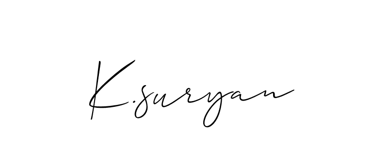Once you've used our free online signature maker to create your best signature Allison_Script style, it's time to enjoy all of the benefits that K.suryan name signing documents. K.suryan signature style 2 images and pictures png