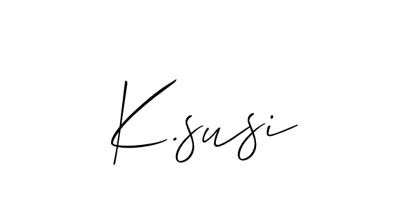 Design your own signature with our free online signature maker. With this signature software, you can create a handwritten (Allison_Script) signature for name K.susi. K.susi signature style 2 images and pictures png