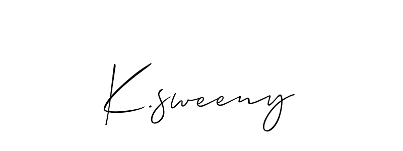 How to Draw K.sweeny signature style? Allison_Script is a latest design signature styles for name K.sweeny. K.sweeny signature style 2 images and pictures png