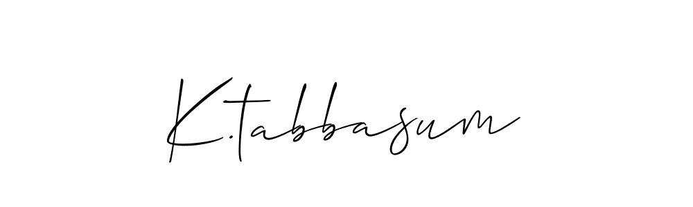 K.tabbasum stylish signature style. Best Handwritten Sign (Allison_Script) for my name. Handwritten Signature Collection Ideas for my name K.tabbasum. K.tabbasum signature style 2 images and pictures png