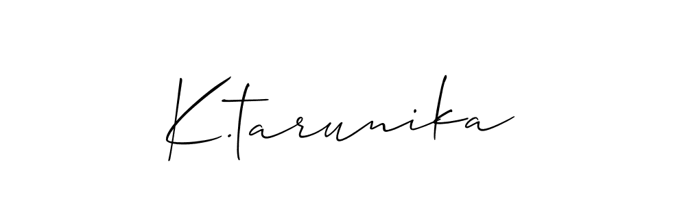 Use a signature maker to create a handwritten signature online. With this signature software, you can design (Allison_Script) your own signature for name K.tarunika. K.tarunika signature style 2 images and pictures png