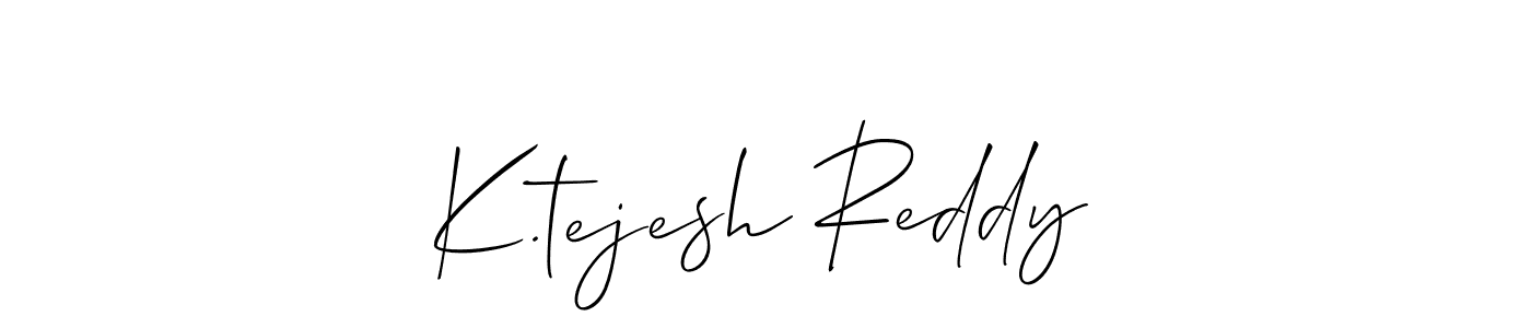 Allison_Script is a professional signature style that is perfect for those who want to add a touch of class to their signature. It is also a great choice for those who want to make their signature more unique. Get K.tejesh Reddy name to fancy signature for free. K.tejesh Reddy signature style 2 images and pictures png