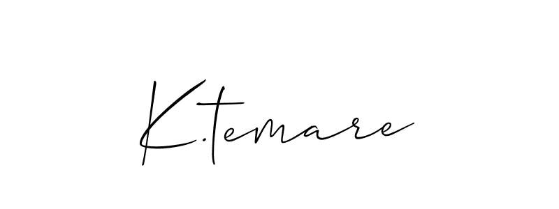 if you are searching for the best signature style for your name K.temare. so please give up your signature search. here we have designed multiple signature styles  using Allison_Script. K.temare signature style 2 images and pictures png