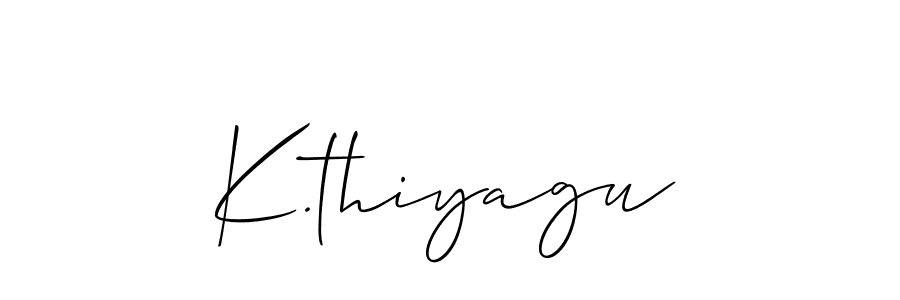 Make a beautiful signature design for name K.thiyagu. With this signature (Allison_Script) style, you can create a handwritten signature for free. K.thiyagu signature style 2 images and pictures png