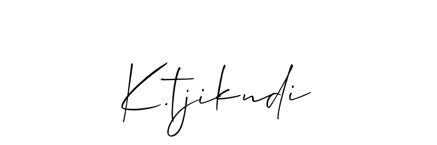 Also You can easily find your signature by using the search form. We will create K.tjikndi name handwritten signature images for you free of cost using Allison_Script sign style. K.tjikndi signature style 2 images and pictures png