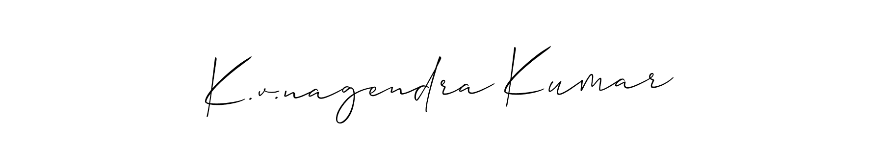 Create a beautiful signature design for name K.v.nagendra Kumar. With this signature (Allison_Script) fonts, you can make a handwritten signature for free. K.v.nagendra Kumar signature style 2 images and pictures png