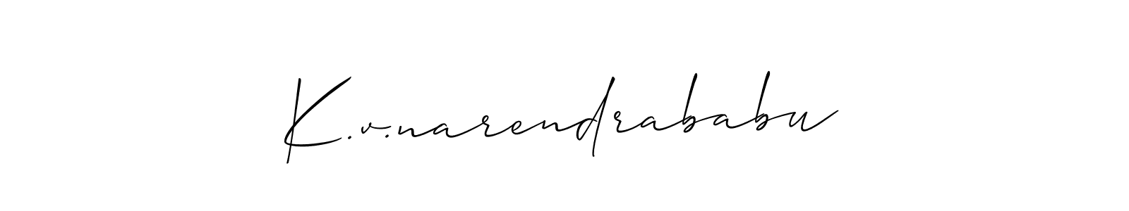 You should practise on your own different ways (Allison_Script) to write your name (K.v.narendrababu) in signature. don't let someone else do it for you. K.v.narendrababu signature style 2 images and pictures png