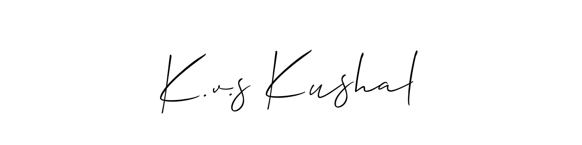 Best and Professional Signature Style for K.v.s Kushal. Allison_Script Best Signature Style Collection. K.v.s Kushal signature style 2 images and pictures png