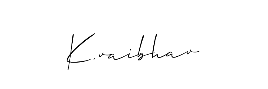 if you are searching for the best signature style for your name K.vaibhav. so please give up your signature search. here we have designed multiple signature styles  using Allison_Script. K.vaibhav signature style 2 images and pictures png