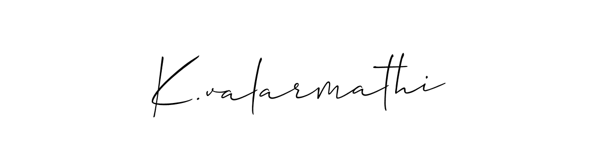 Design your own signature with our free online signature maker. With this signature software, you can create a handwritten (Allison_Script) signature for name K.valarmathi. K.valarmathi signature style 2 images and pictures png