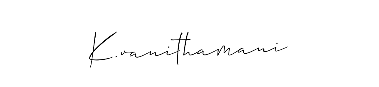 Make a short K.vanithamani signature style. Manage your documents anywhere anytime using Allison_Script. Create and add eSignatures, submit forms, share and send files easily. K.vanithamani signature style 2 images and pictures png