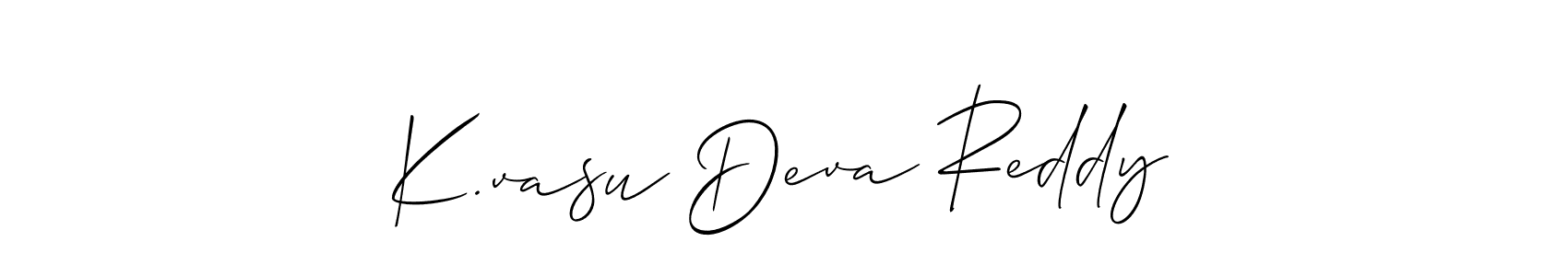 Make a beautiful signature design for name K.vasu Deva Reddy. With this signature (Allison_Script) style, you can create a handwritten signature for free. K.vasu Deva Reddy signature style 2 images and pictures png