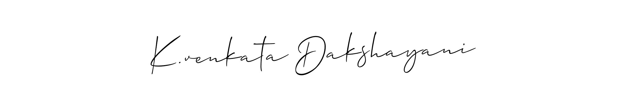 You should practise on your own different ways (Allison_Script) to write your name (K.venkata Dakshayani) in signature. don't let someone else do it for you. K.venkata Dakshayani signature style 2 images and pictures png