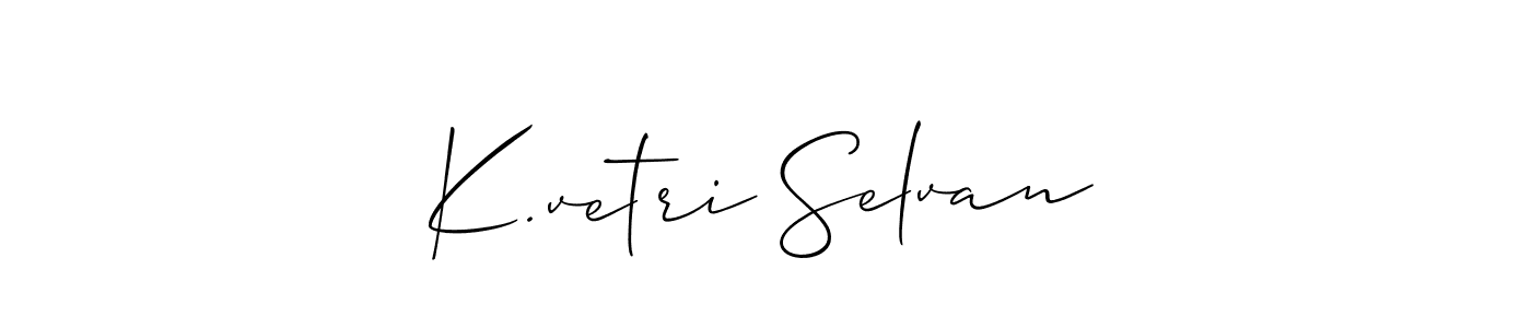 Design your own signature with our free online signature maker. With this signature software, you can create a handwritten (Allison_Script) signature for name K.vetri Selvan. K.vetri Selvan signature style 2 images and pictures png