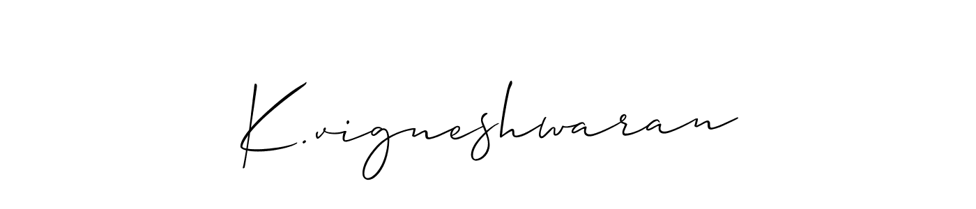 Use a signature maker to create a handwritten signature online. With this signature software, you can design (Allison_Script) your own signature for name K.vigneshwaran. K.vigneshwaran signature style 2 images and pictures png