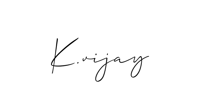 Also we have K.vijay name is the best signature style. Create professional handwritten signature collection using Allison_Script autograph style. K.vijay signature style 2 images and pictures png