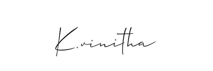 Also we have K.vinitha name is the best signature style. Create professional handwritten signature collection using Allison_Script autograph style. K.vinitha signature style 2 images and pictures png