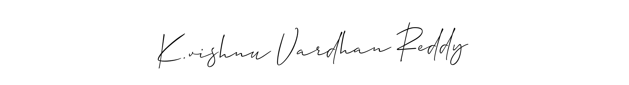 Create a beautiful signature design for name K.vishnu Vardhan Reddy. With this signature (Allison_Script) fonts, you can make a handwritten signature for free. K.vishnu Vardhan Reddy signature style 2 images and pictures png