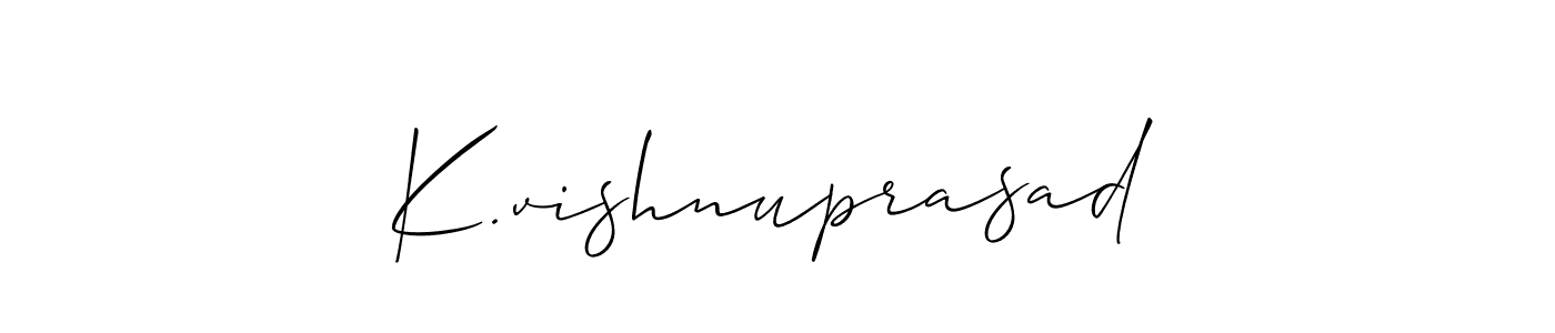 Make a short K.vishnuprasad signature style. Manage your documents anywhere anytime using Allison_Script. Create and add eSignatures, submit forms, share and send files easily. K.vishnuprasad signature style 2 images and pictures png