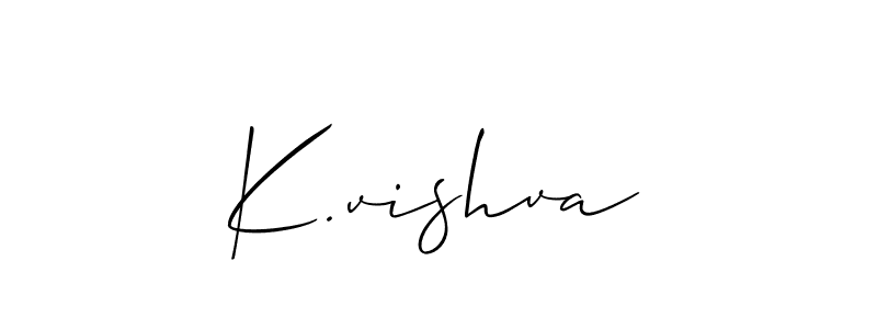 The best way (Allison_Script) to make a short signature is to pick only two or three words in your name. The name K.vishva include a total of six letters. For converting this name. K.vishva signature style 2 images and pictures png