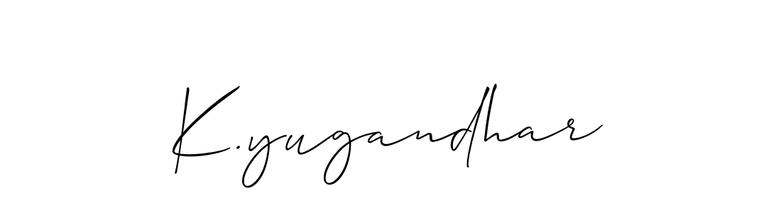 How to make K.yugandhar name signature. Use Allison_Script style for creating short signs online. This is the latest handwritten sign. K.yugandhar signature style 2 images and pictures png