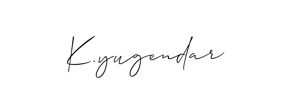 Create a beautiful signature design for name K.yugendar. With this signature (Allison_Script) fonts, you can make a handwritten signature for free. K.yugendar signature style 2 images and pictures png