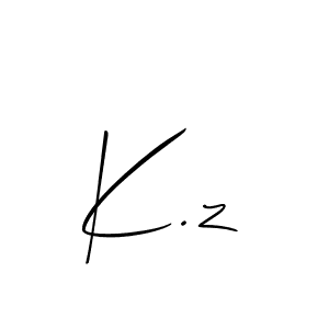 How to make K.z name signature. Use Allison_Script style for creating short signs online. This is the latest handwritten sign. K.z signature style 2 images and pictures png