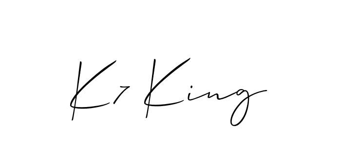 Check out images of Autograph of K7 King name. Actor K7 King Signature Style. Allison_Script is a professional sign style online. K7 King signature style 2 images and pictures png