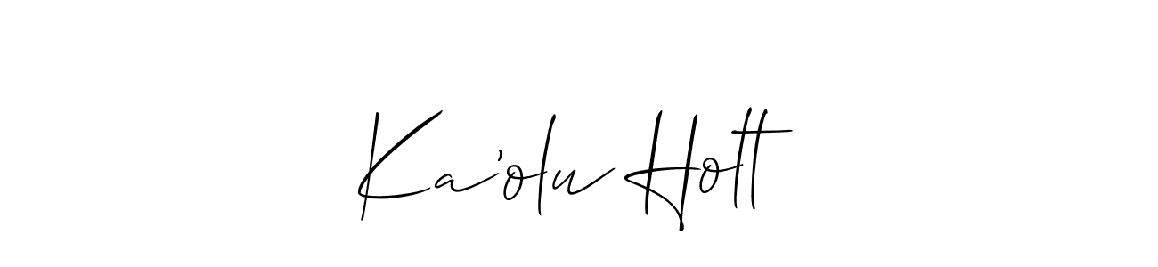 Also we have Ka’olu Holt name is the best signature style. Create professional handwritten signature collection using Allison_Script autograph style. Ka’olu Holt signature style 2 images and pictures png