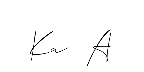 Ka   A stylish signature style. Best Handwritten Sign (Allison_Script) for my name. Handwritten Signature Collection Ideas for my name Ka   A. Ka   A signature style 2 images and pictures png